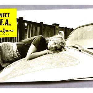 Vtg 90s Postcard Pepe Jeans London Over the Rainbow Ad Campaign 4x6 Fashion New